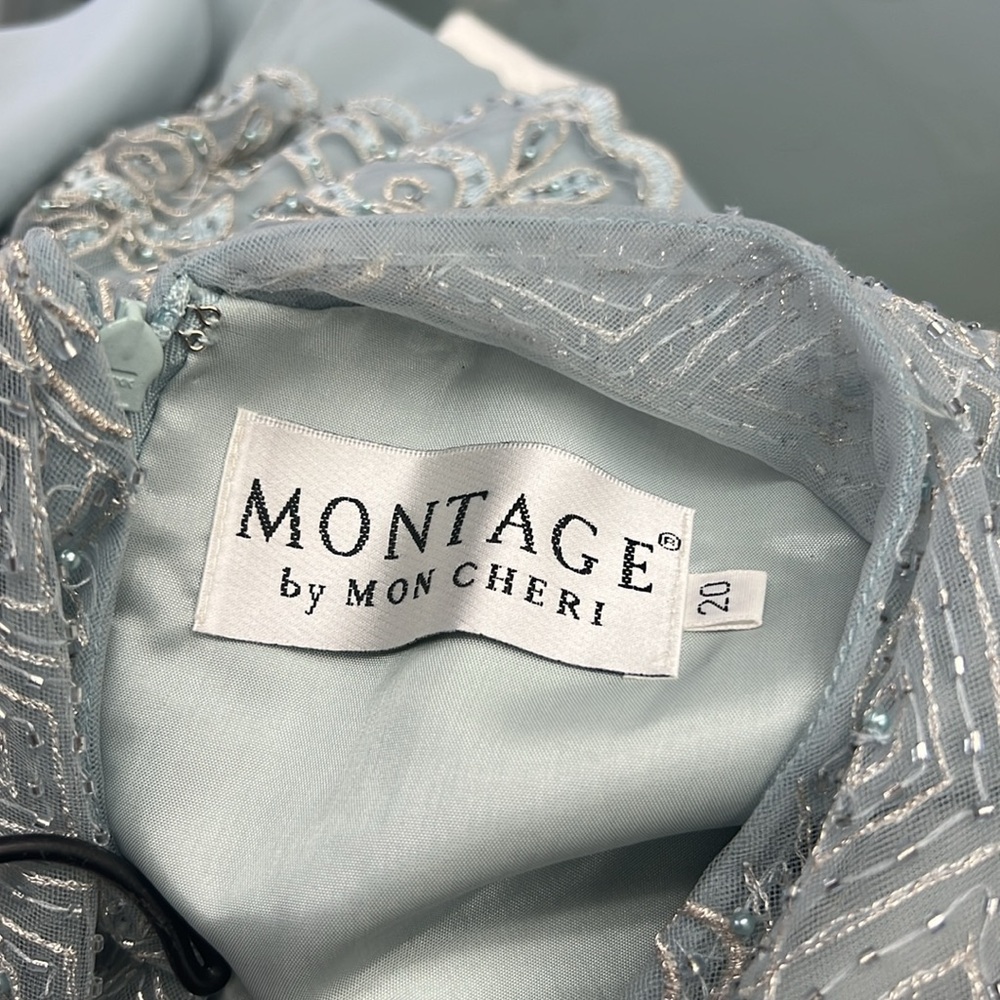 Montage by Mon Cheri beaded bodice sleeveless fit and flare long Gown - Picture 11 of 13